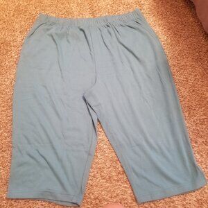Roaman's Teal Comfy Capris Size 2X
